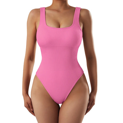 Summer Shapewear Bodysuit – Ribbed, Padded & Sleek