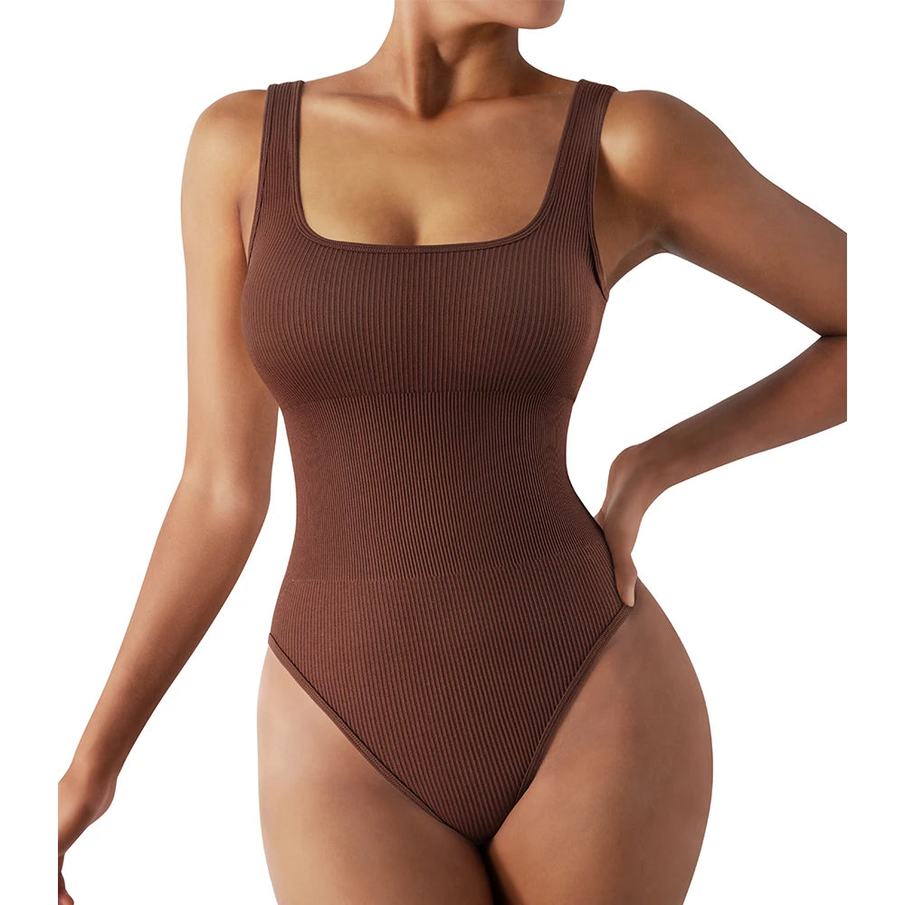 Summer Shapewear Bodysuit – Ribbed, Padded & Sleek