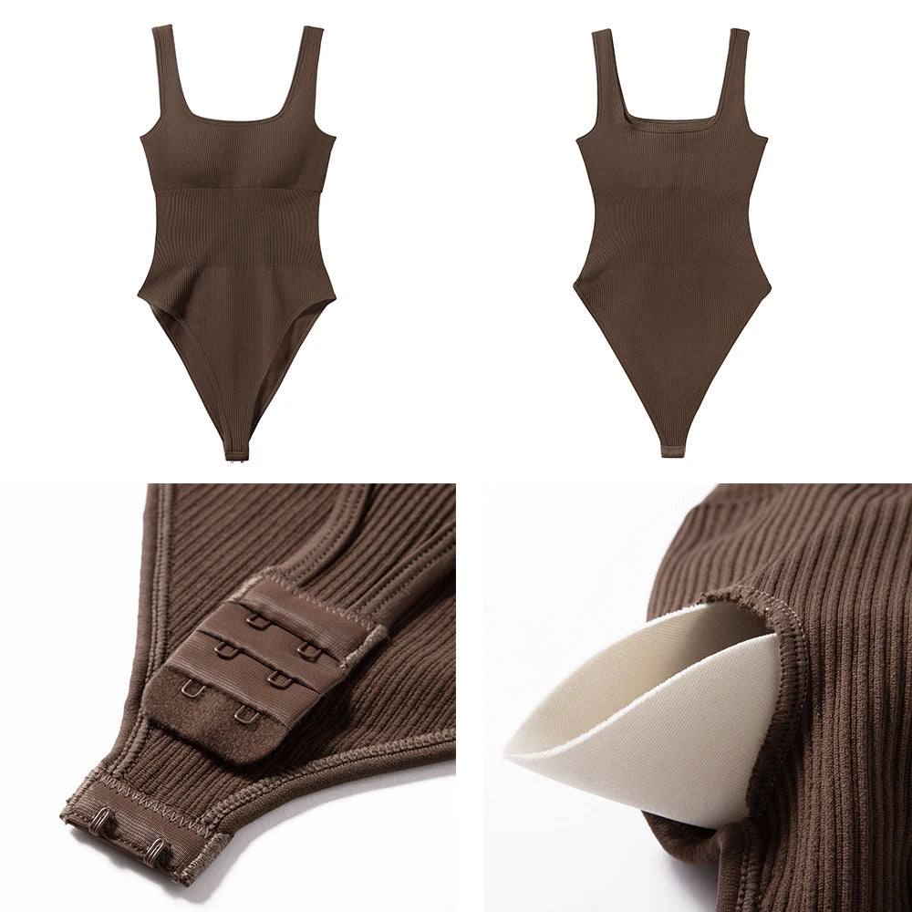 Summer Shapewear Bodysuit – Ribbed, Padded & Sleek