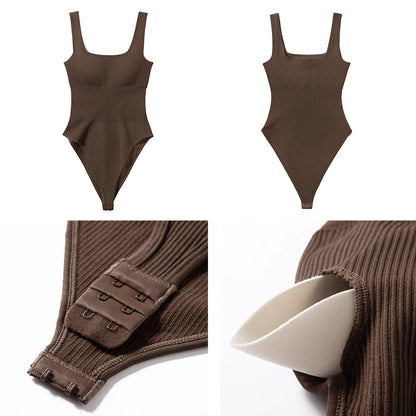 Summer Shapewear Bodysuit – Ribbed, Padded & Sleek