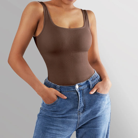 Summer Shapewear Bodysuit – Ribbed, Padded & Sleek